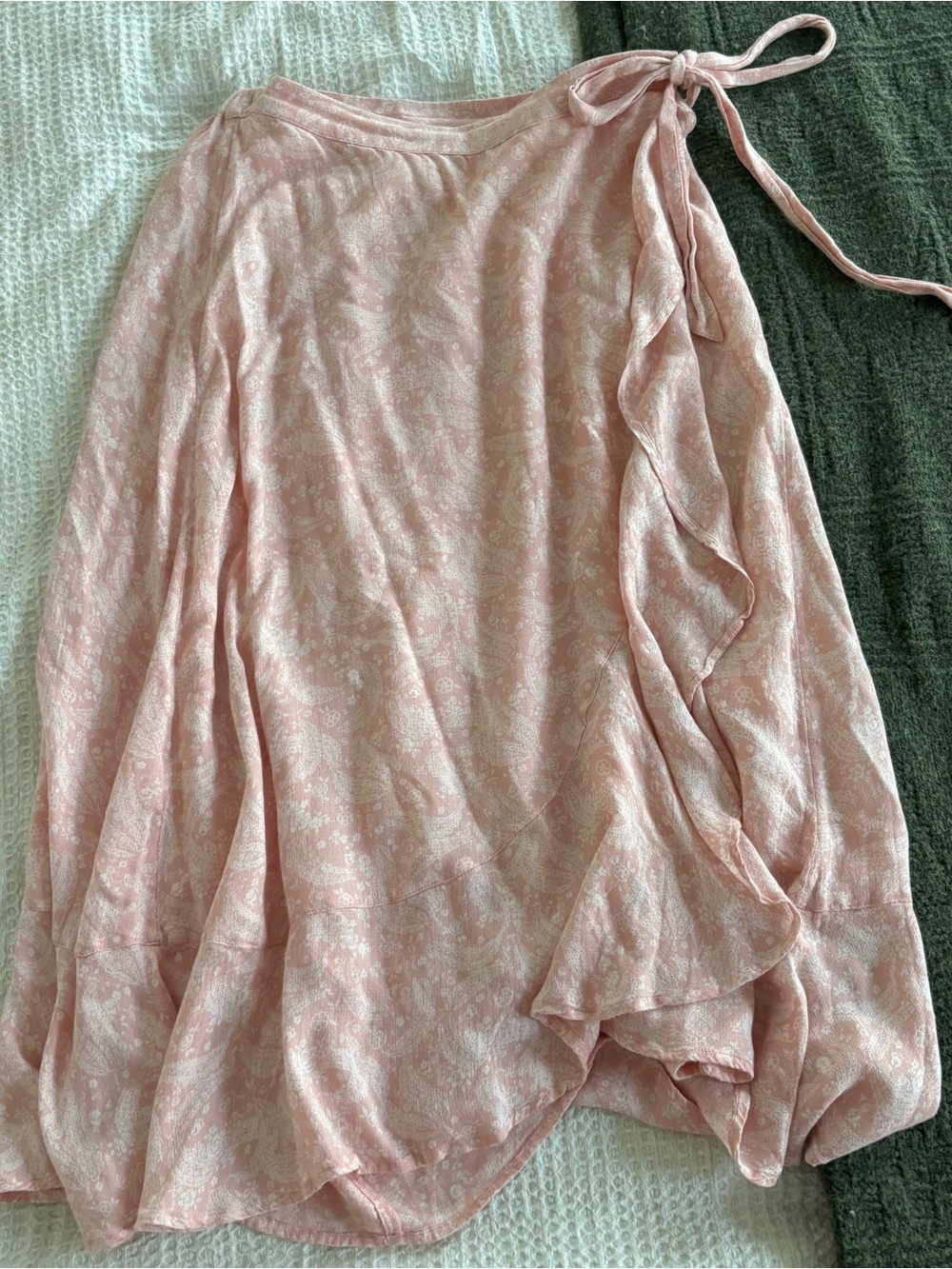 Lucky Brand Pink Paisley Asymmetrical Wrap Skirt